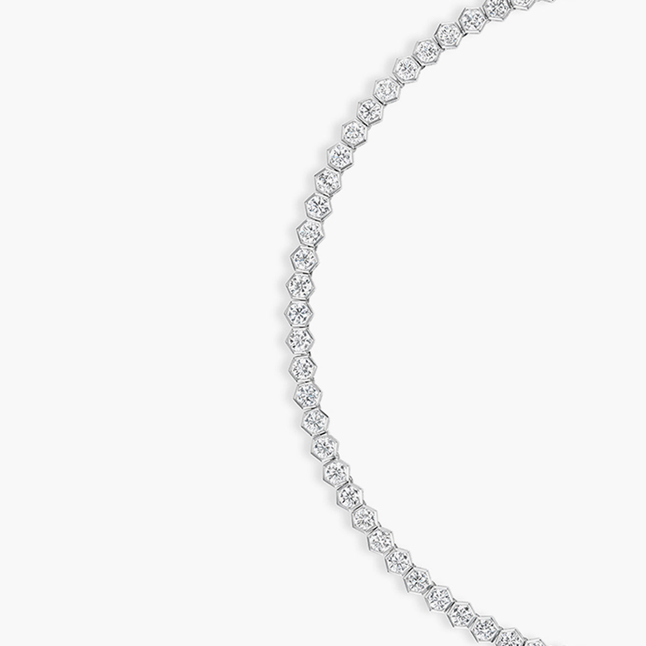 20 Carat Hexagon Bezel Diamond Tennis Necklace