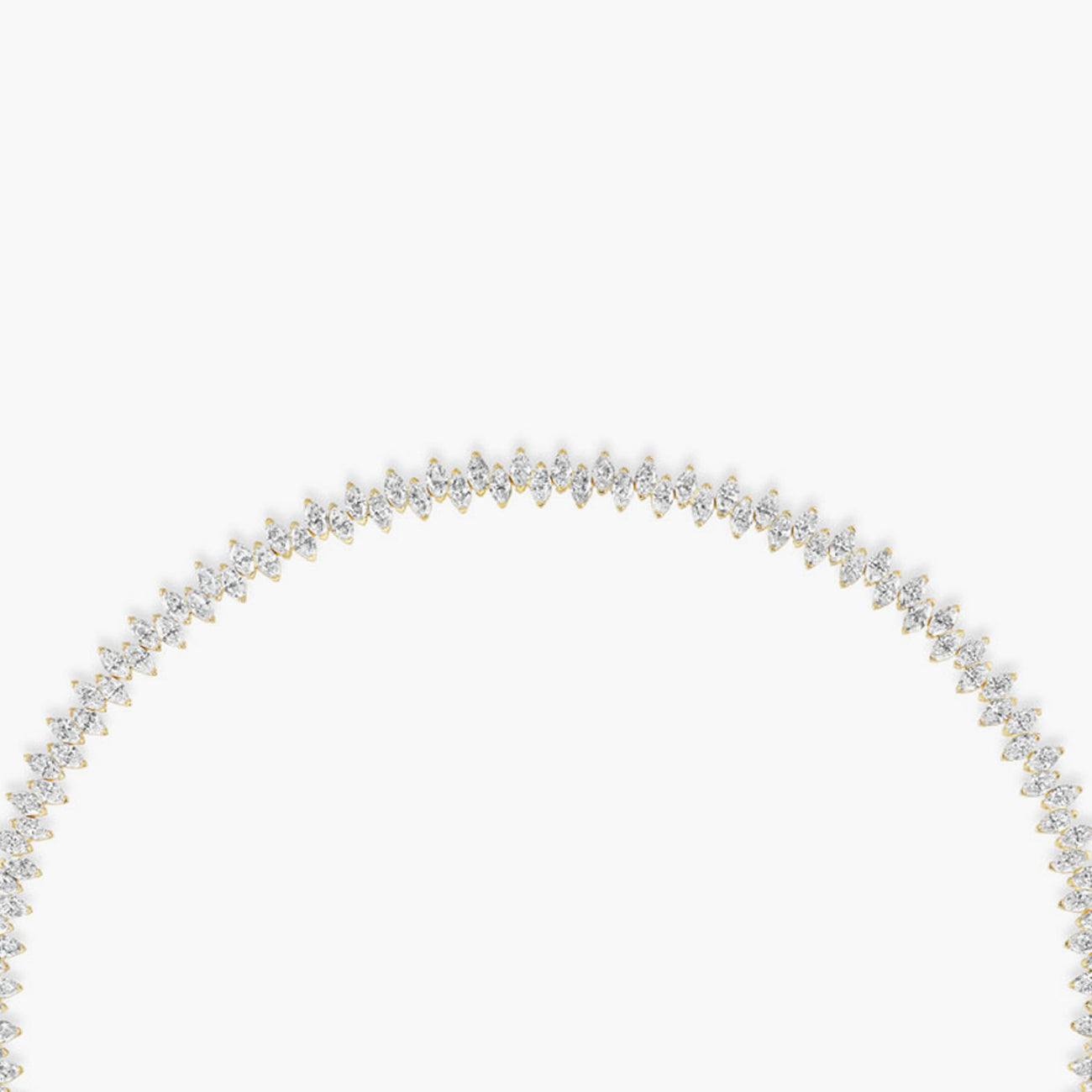 13 Carat Halfway Marquise Diamond Tennis Necklace