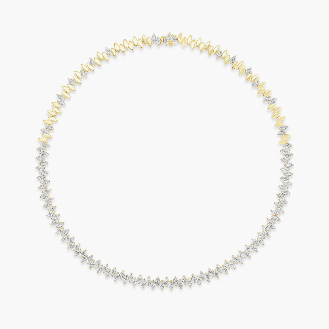 13 Carat Halfway Marquise Diamond Tennis Necklace