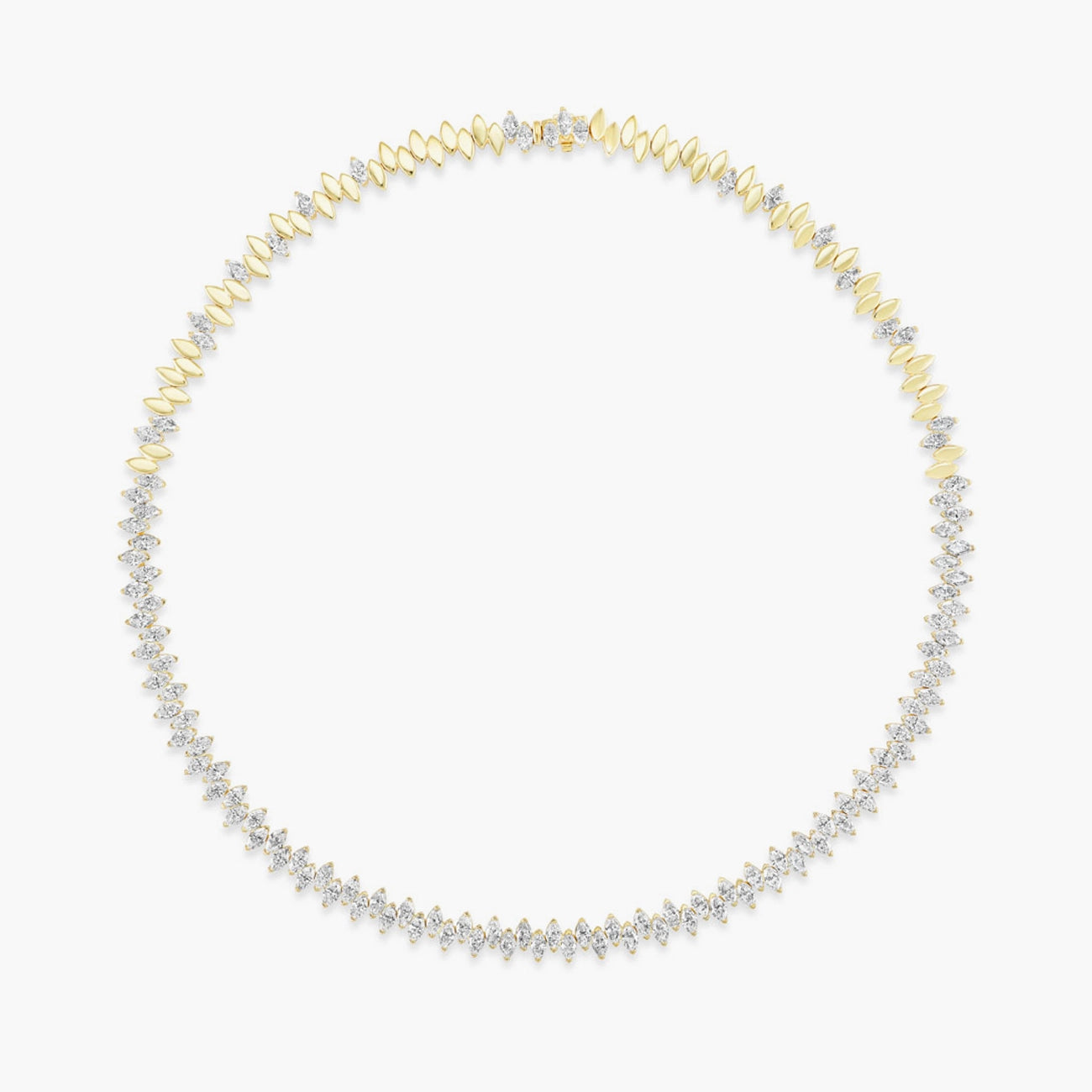 13 Carat Halfway Marquise Diamond Tennis Necklace