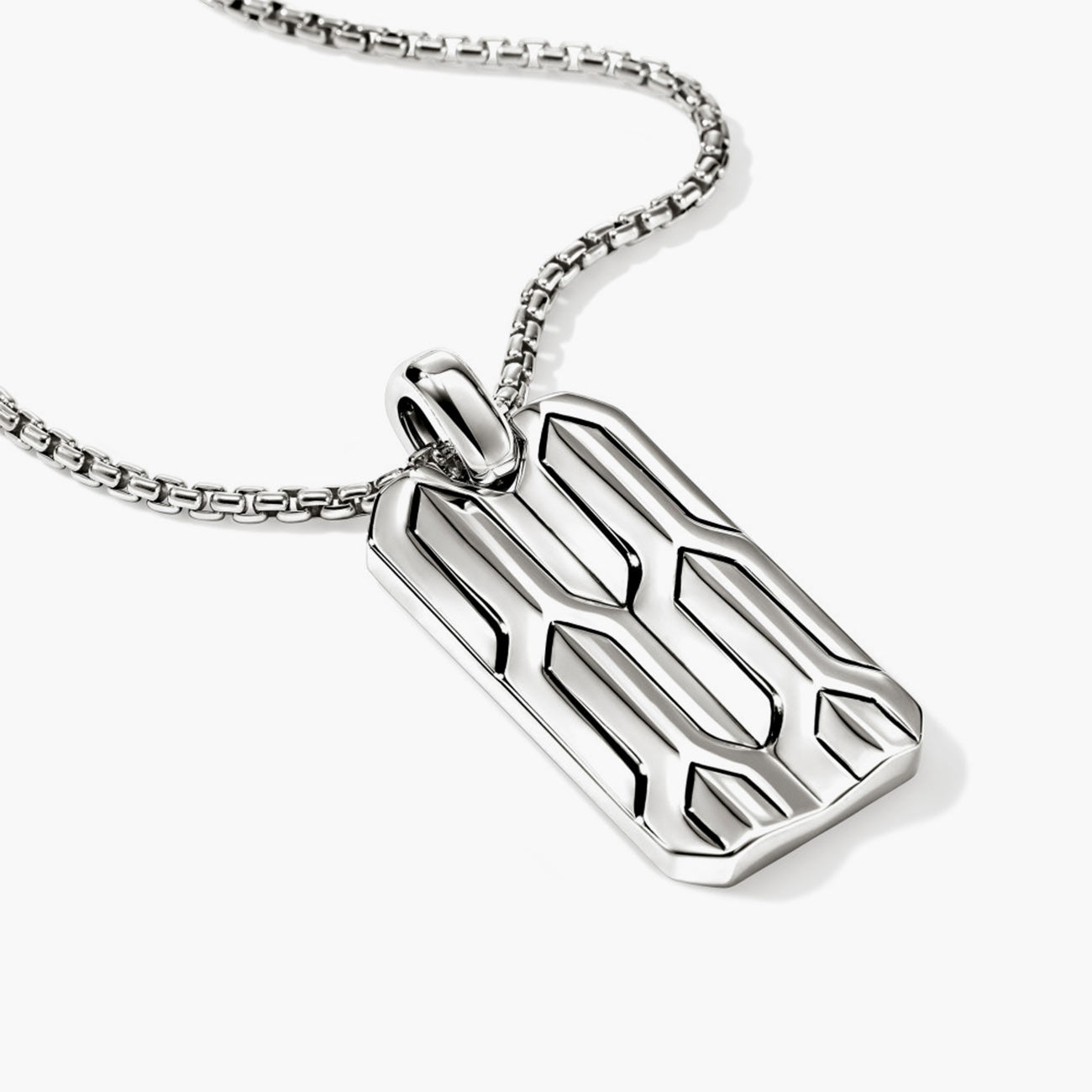 John Hardy Icon 50 Sterling Silver Dog Tag Necklace