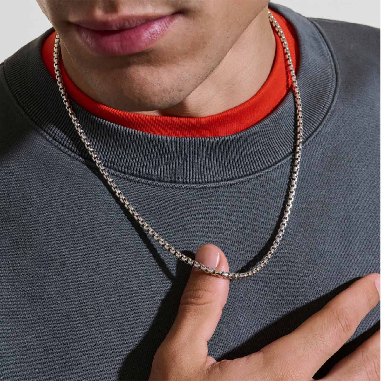 John Hardy Box Chain Sterling Silver Necklace - 3.7mm