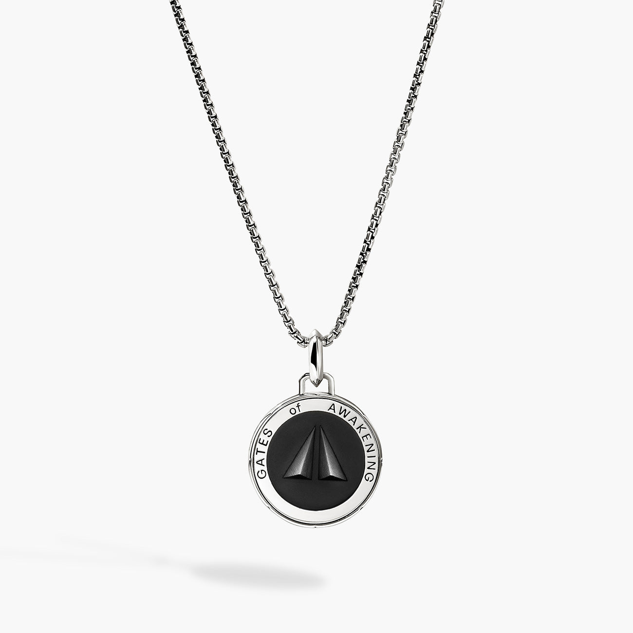 John Hardy Modern Talisman Split Gate Grey Enamel Necklace