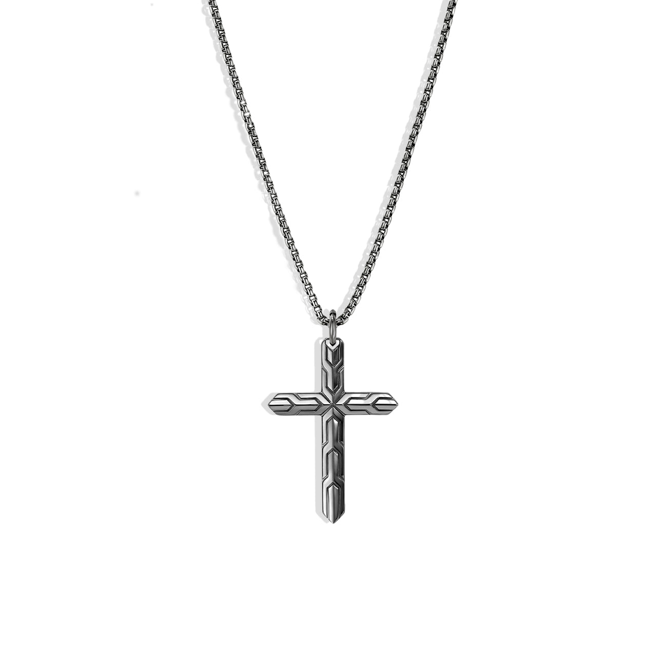 John Hardy Icon 50 Black Rhodium Cross Necklace