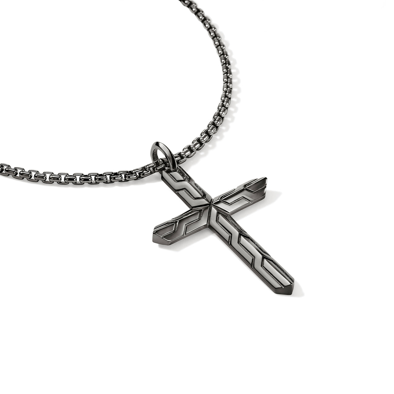 John Hardy Icon 50 Black Rhodium Cross Necklace