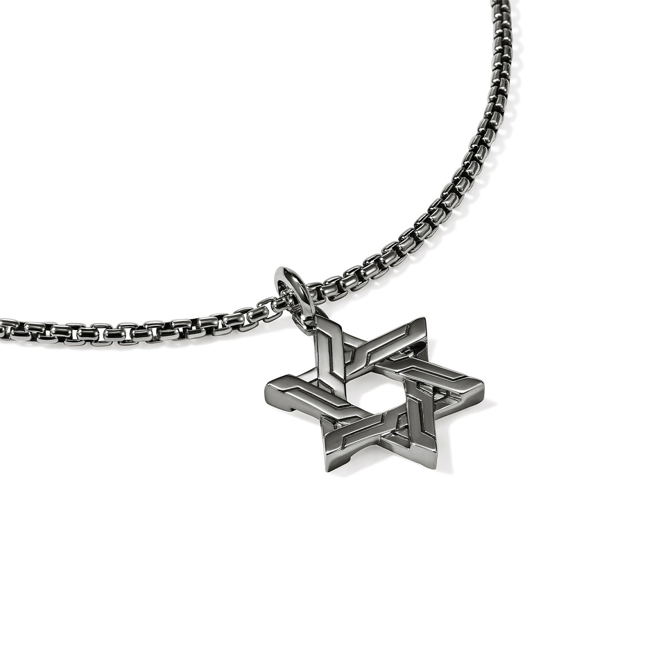 John Hardy Icon 50 Black Rhodium Star of David Necklace