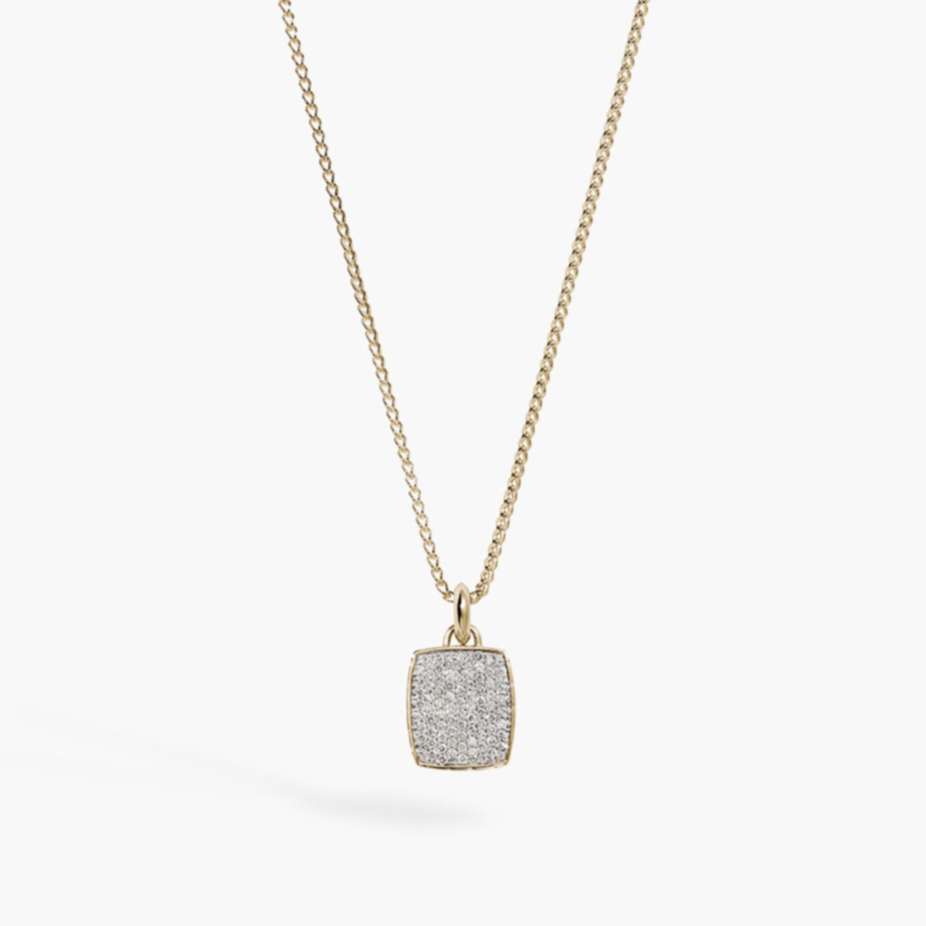 John Hardy Diamond Pave Pendant on Surf Chain Necklace in 18K Yellow Gold