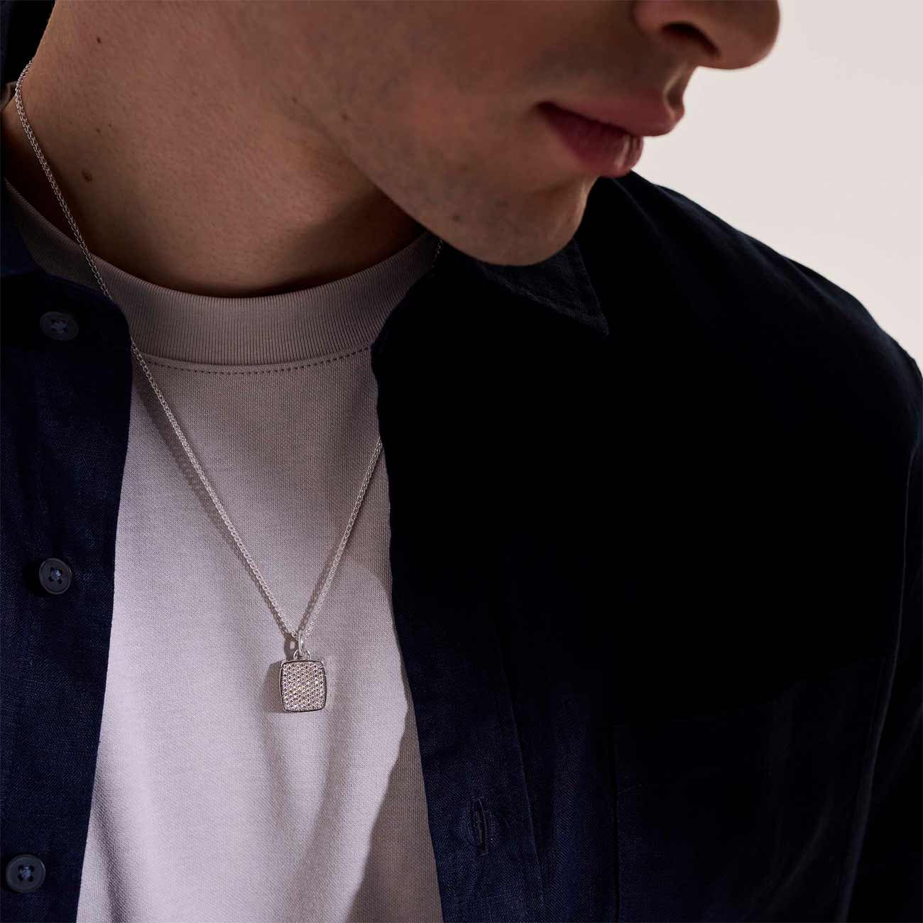 John Hardy Diamond Pave Pendant on Surf Chain Necklace