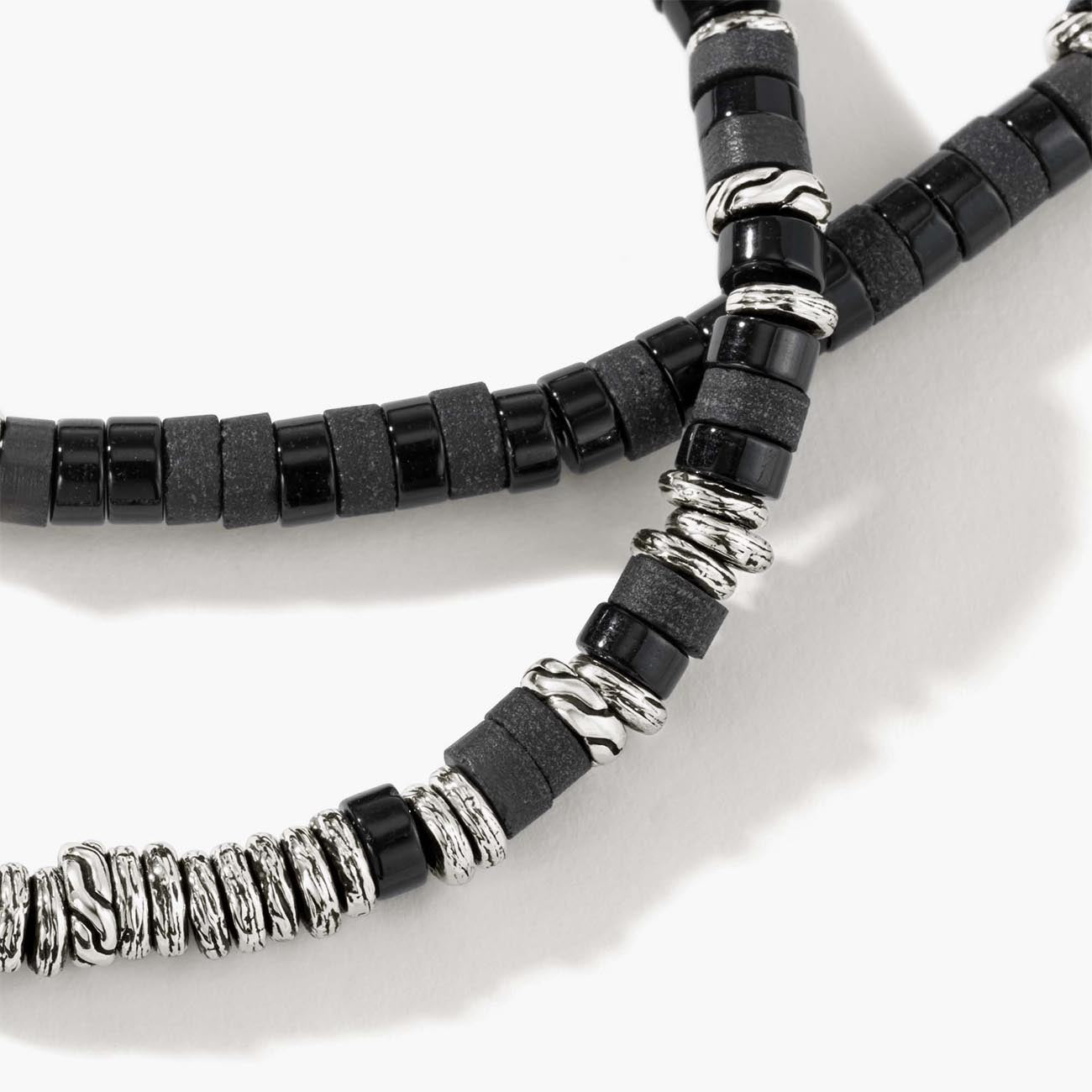 John Hardy Black Onyx Heishi Silver Necklace