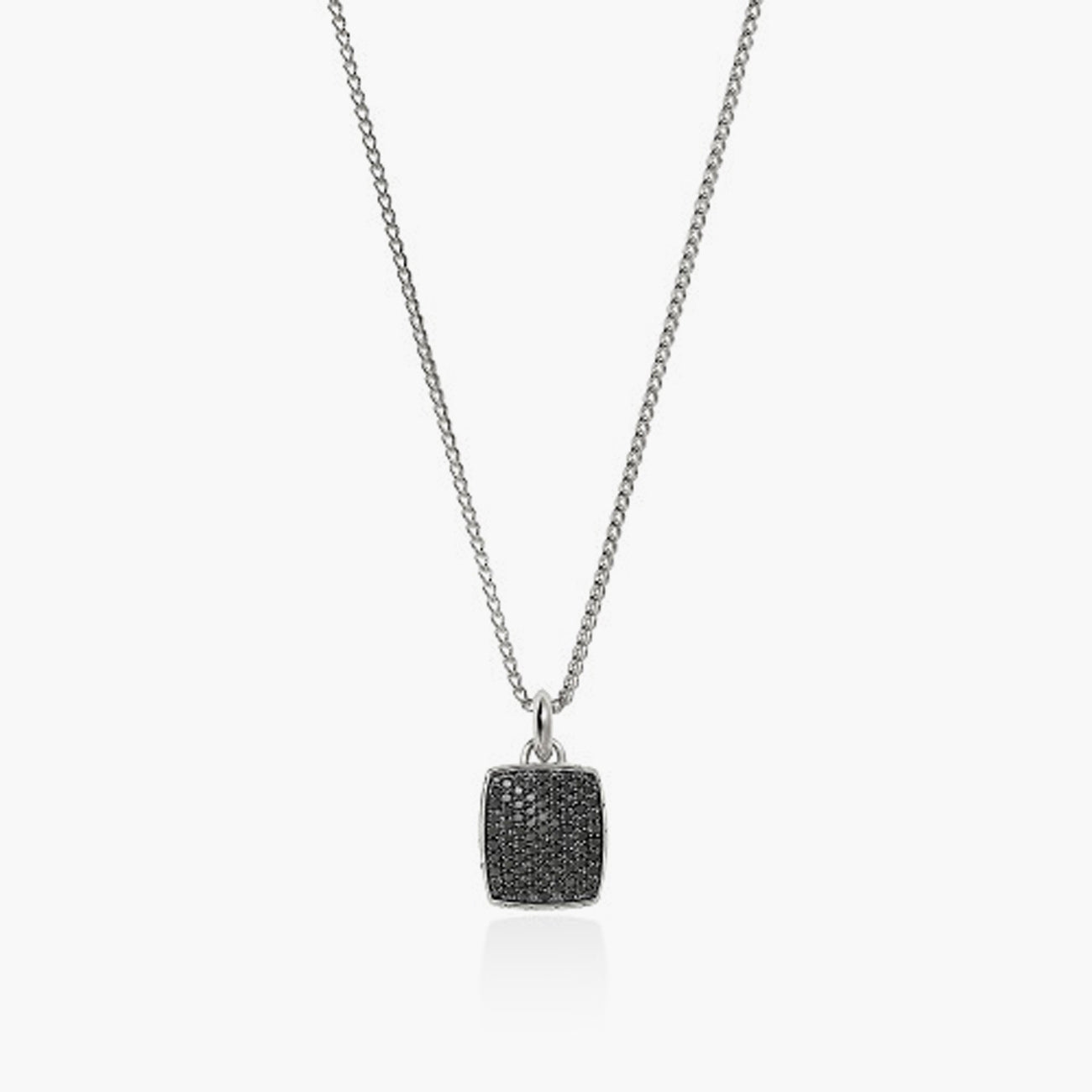John Hardy ID Black Sapphire Tag Pendant Necklace