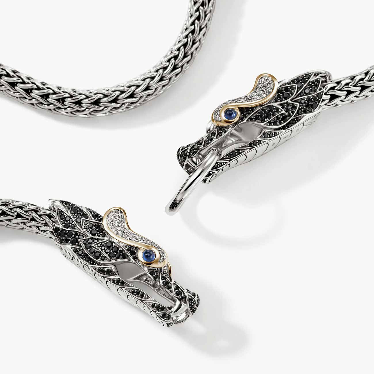 John Hardy Naga Two-Tone Choker with Black Sapphires