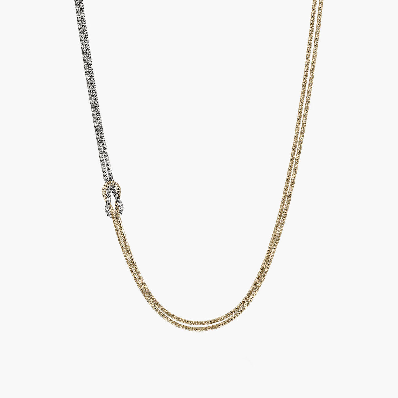 John Hardy Love Knot Two-Tone Adjustable Chain Necklace