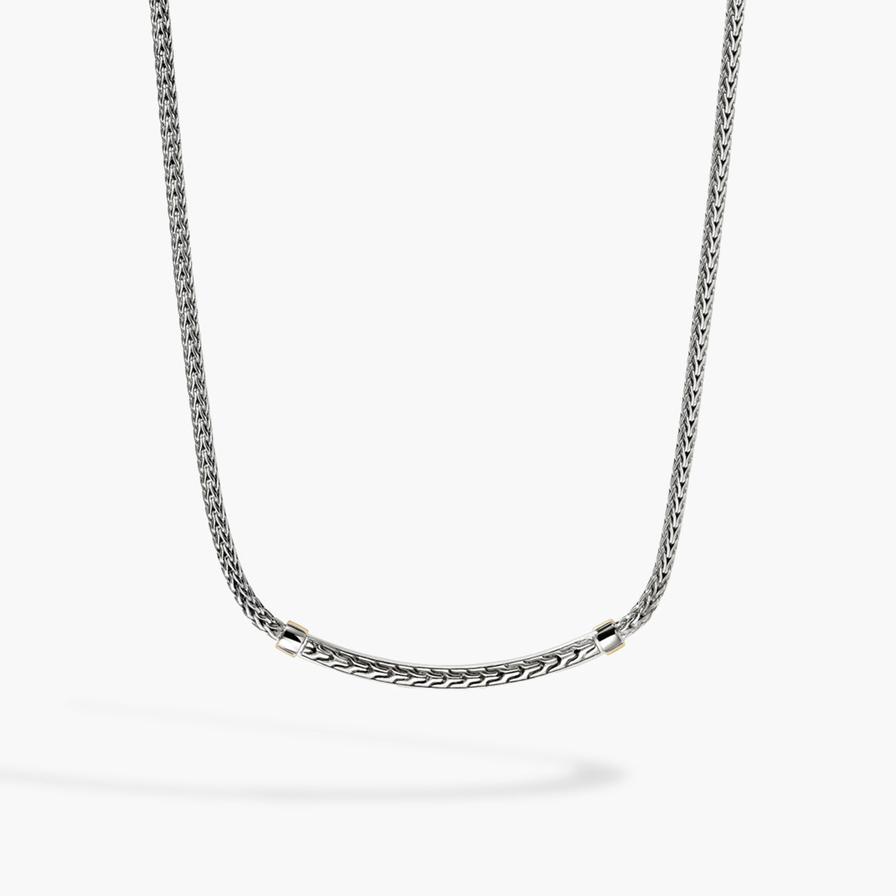 John Hardy Essential Pave Diamond Two-Tone Bar Necklace - 2.5mm