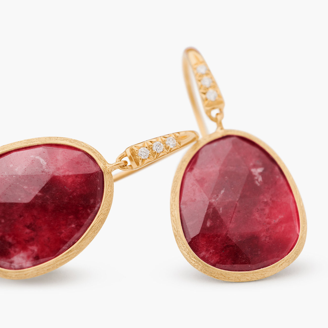 Marco Bicego Lunaria Thulite and Diamond Drop Earrings