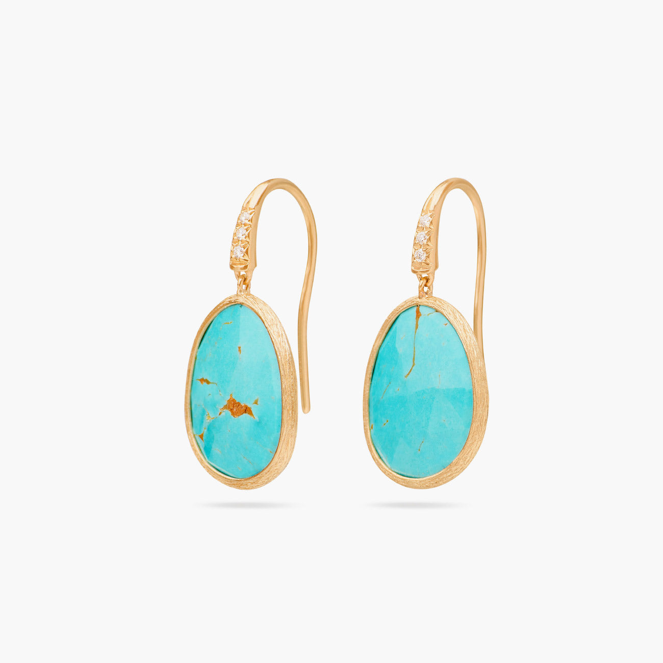 Marco Bicego Lunaria Turquoise and Diamond Drop Earrings