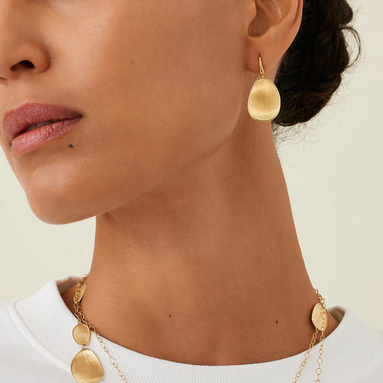 Marco Bicego Lunaria Yellow Gold Medium Drop Earrings