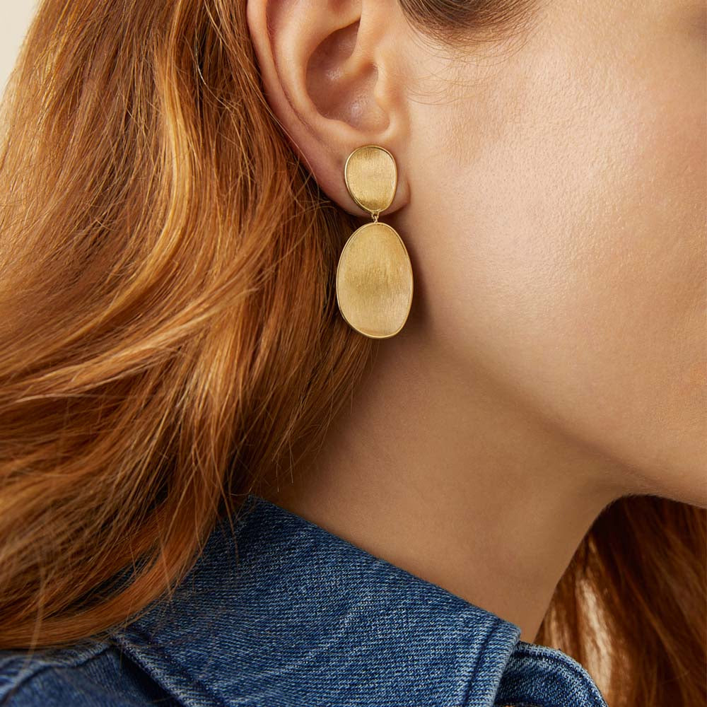 Marco Bicego Lunaria Small Yellow Gold Double Drop Earrings