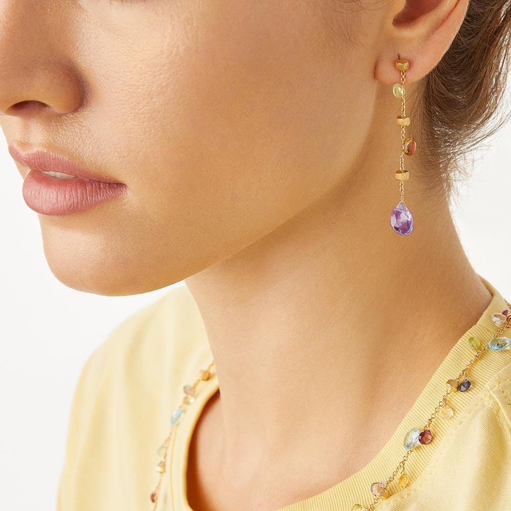 Marco Bicego Paradise Mixed Gemstone Dangle Earrings