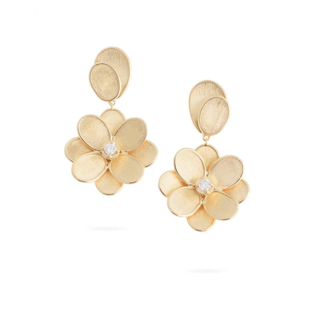 Marco Bicego Petali Diamond Flower Drop Earrings