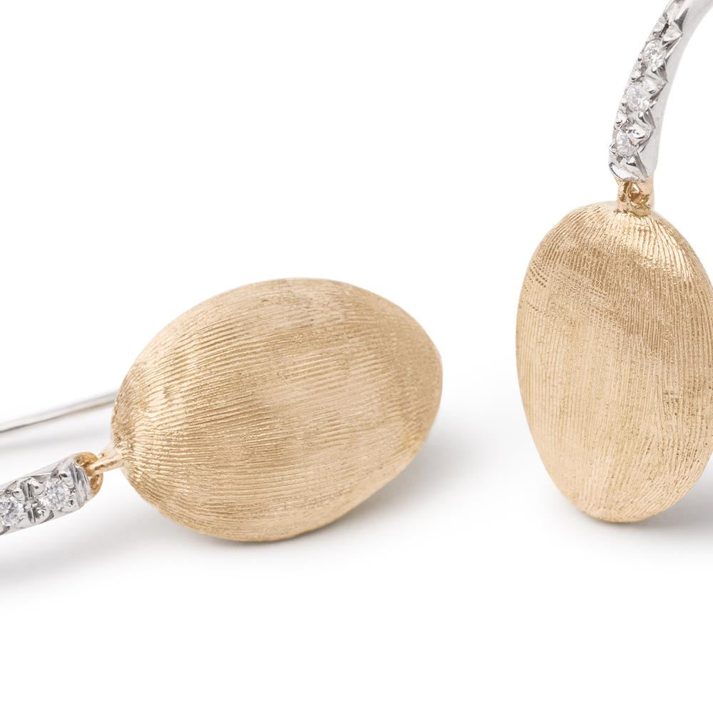 Marco Bicego Grande Siviglia 18kt Euro Wire Drop Earrings With Diamonds