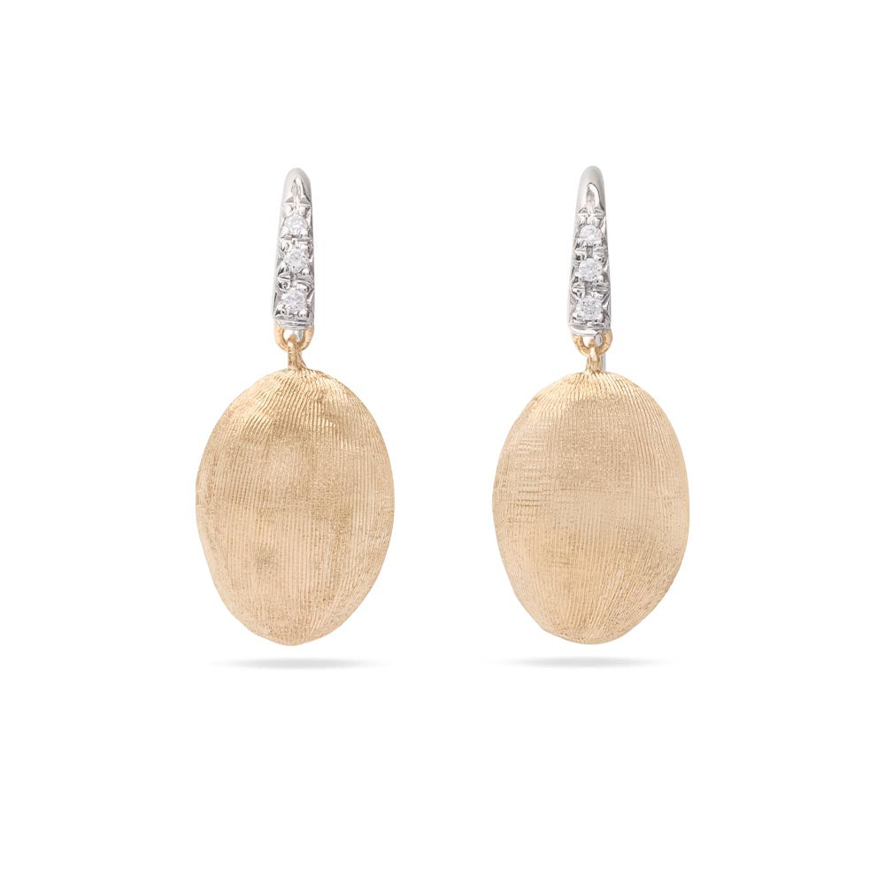 Marco Bicego Grande Siviglia 18kt Euro Wire Drop Earrings With Diamonds