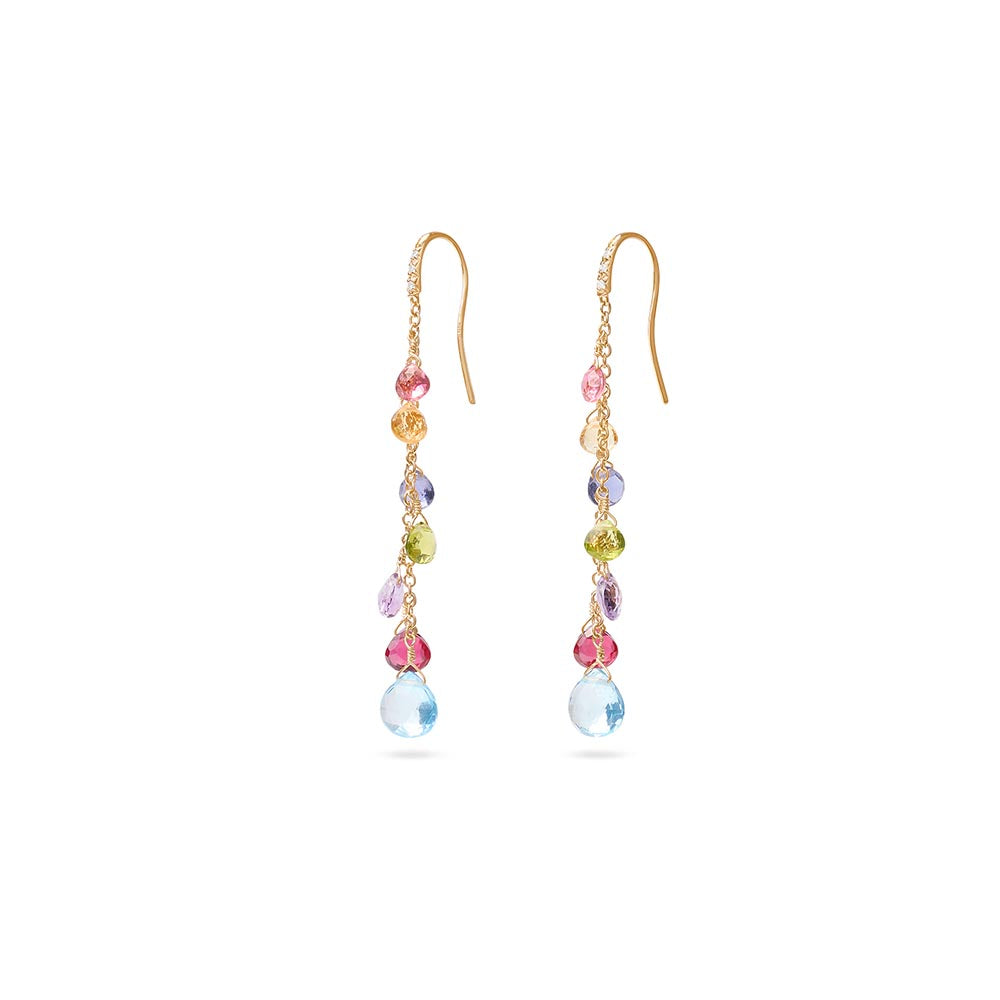 Marco Bicego Paradise 7 Mixed Gemstone Drop Earrings with Diamonds