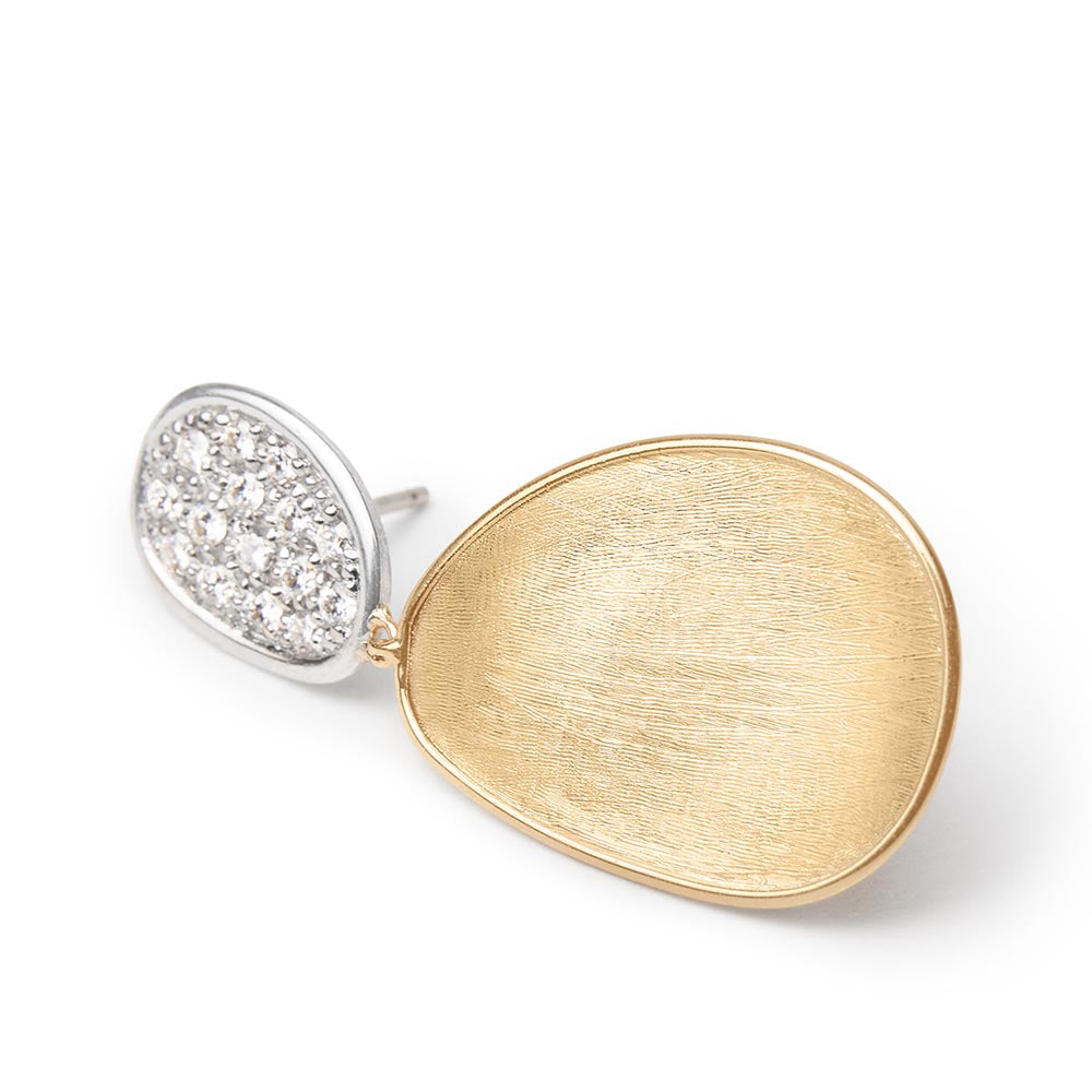 Marco Bicego Lunaria Gold & Diamond Petite Double Drop Earrings