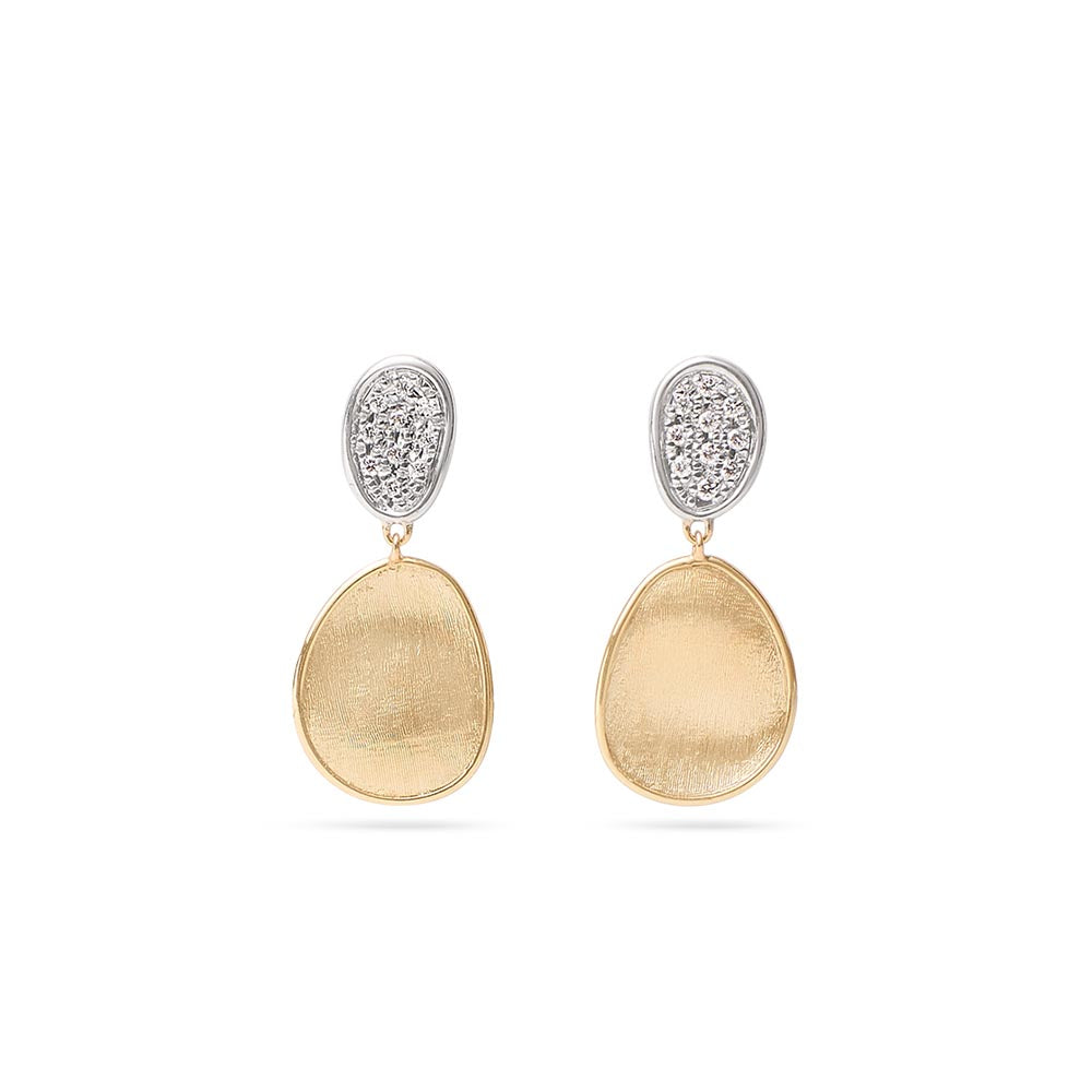 Marco Bicego Lunaria Gold & Diamond Petite Double Drop Earrings