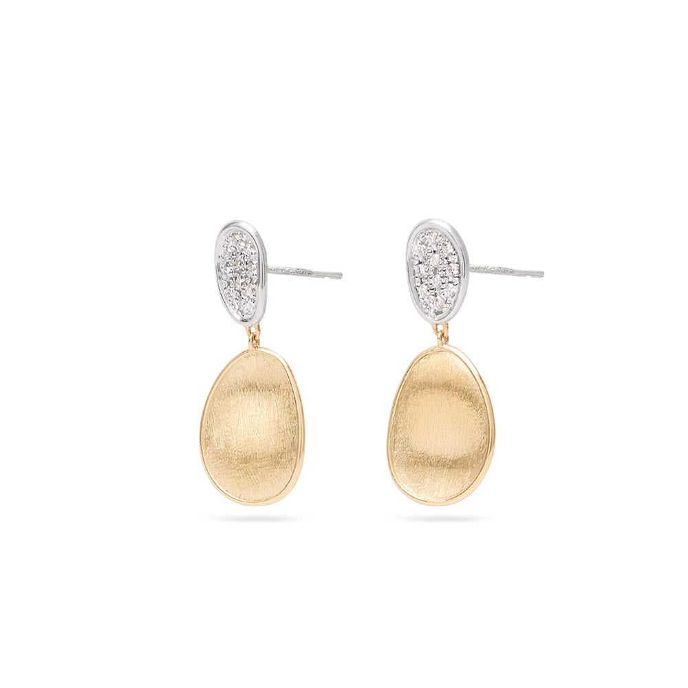 Marco Bicego Lunaria Gold & Diamond Petite Double Drop Earrings