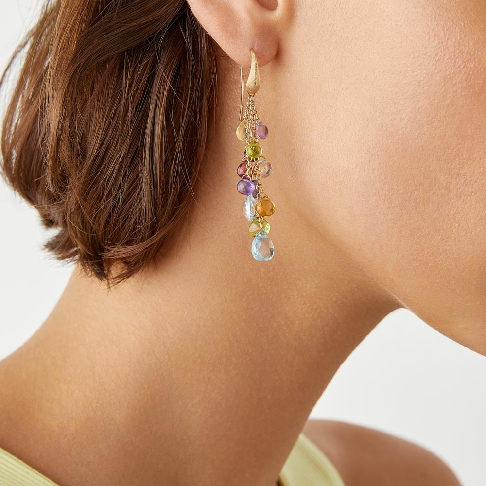 Marco Bicego Paradise Mixed Multi Gemstone Drop Earrings
