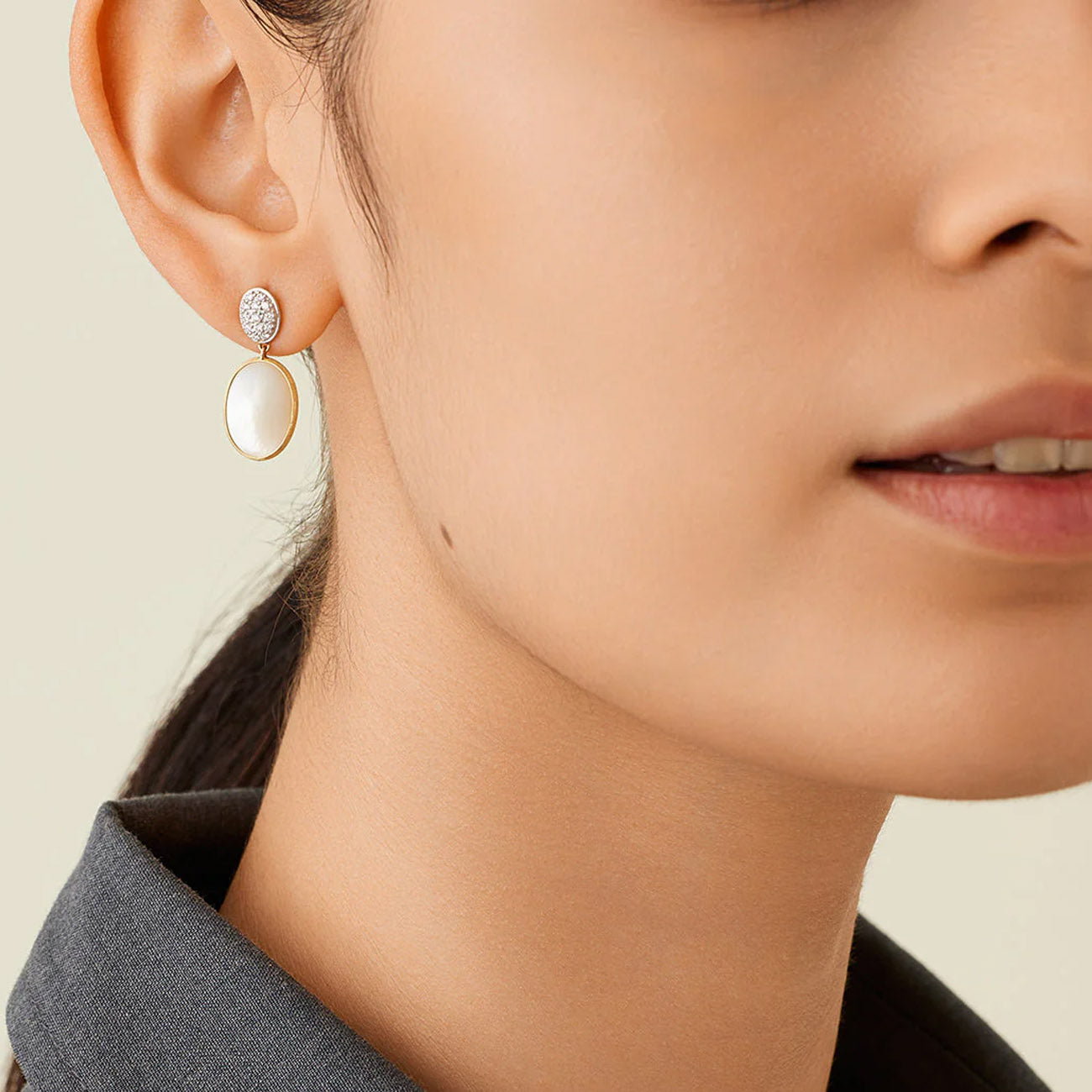 Marco Bicego Siviglia Mother of Pearl Diamond Drop Earrings