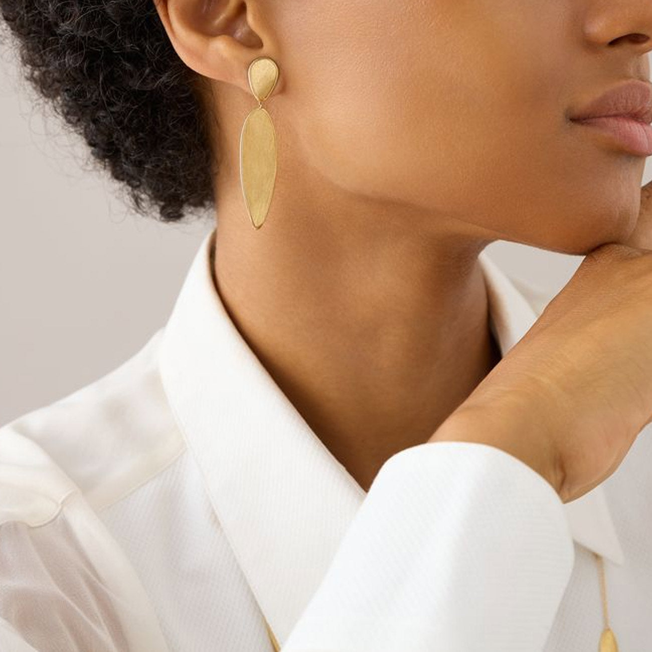 Marco Bicego Lunaria Twist Duo Drop Earrings