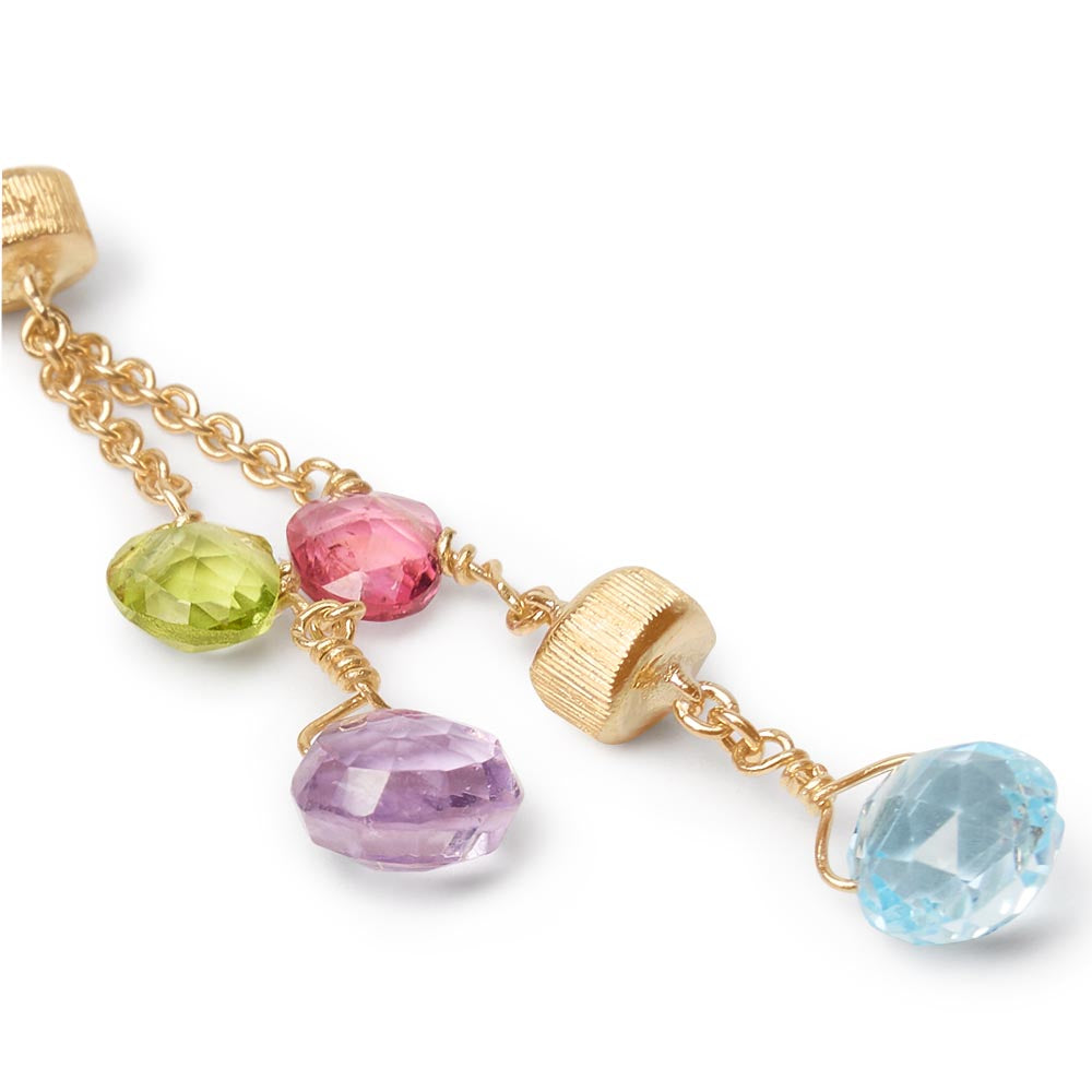 Marco Bicego Paradise Yellow Gold Mixed Gemstone Two Strand Drop Earrings