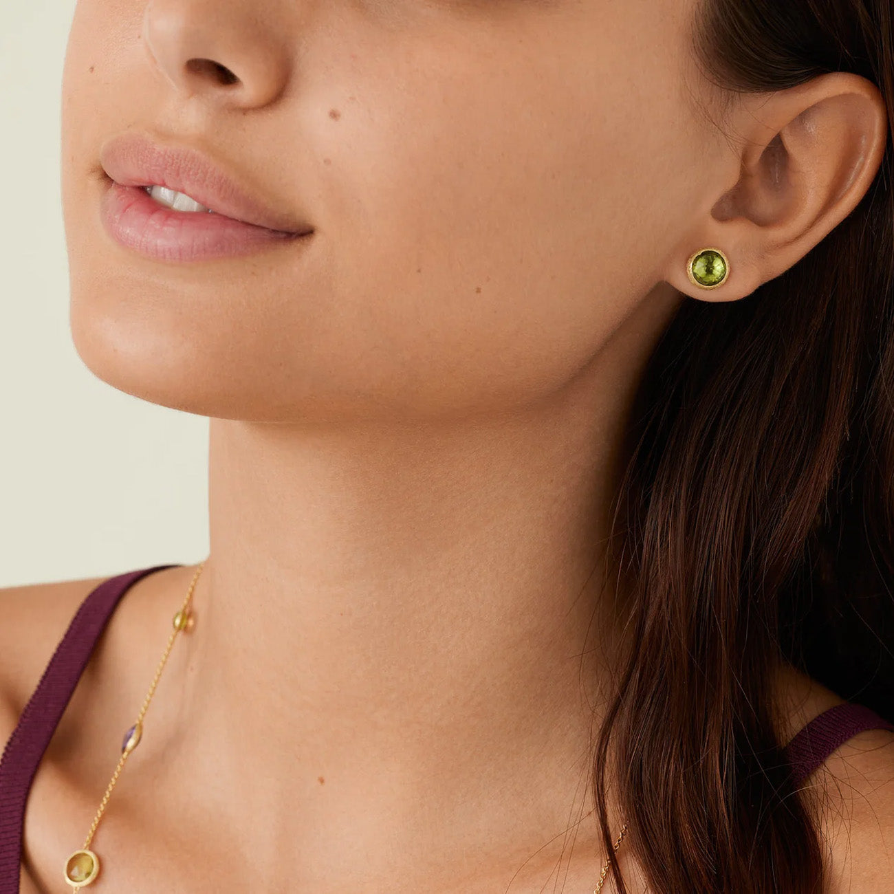 Marco Bicego Jaipur Yellow Gold Peridot Stud Earrings