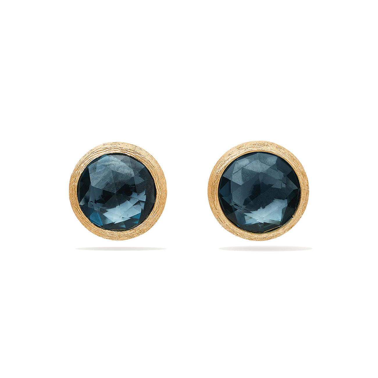 Marco Bicego Jaipur Yellow Gold London Blue Topaz Stud Earrings