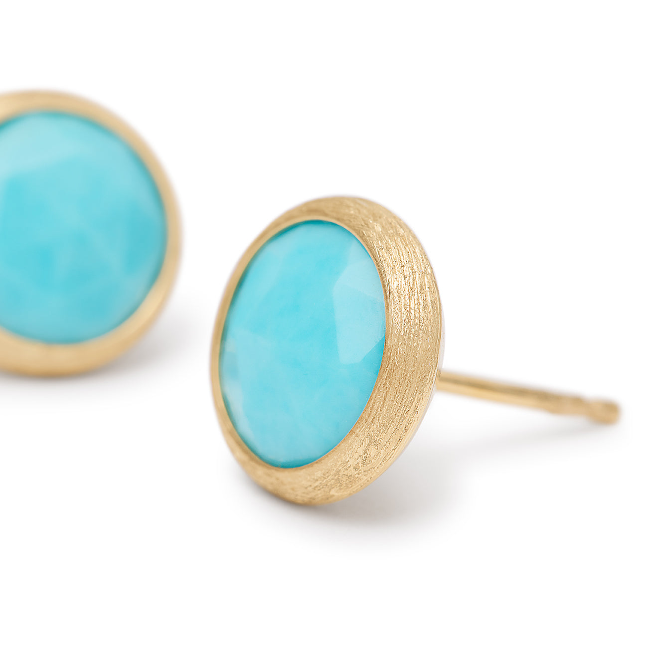 Marco Bicego Jaipur Yellow Gold Turquoise Petite Stud Earrings