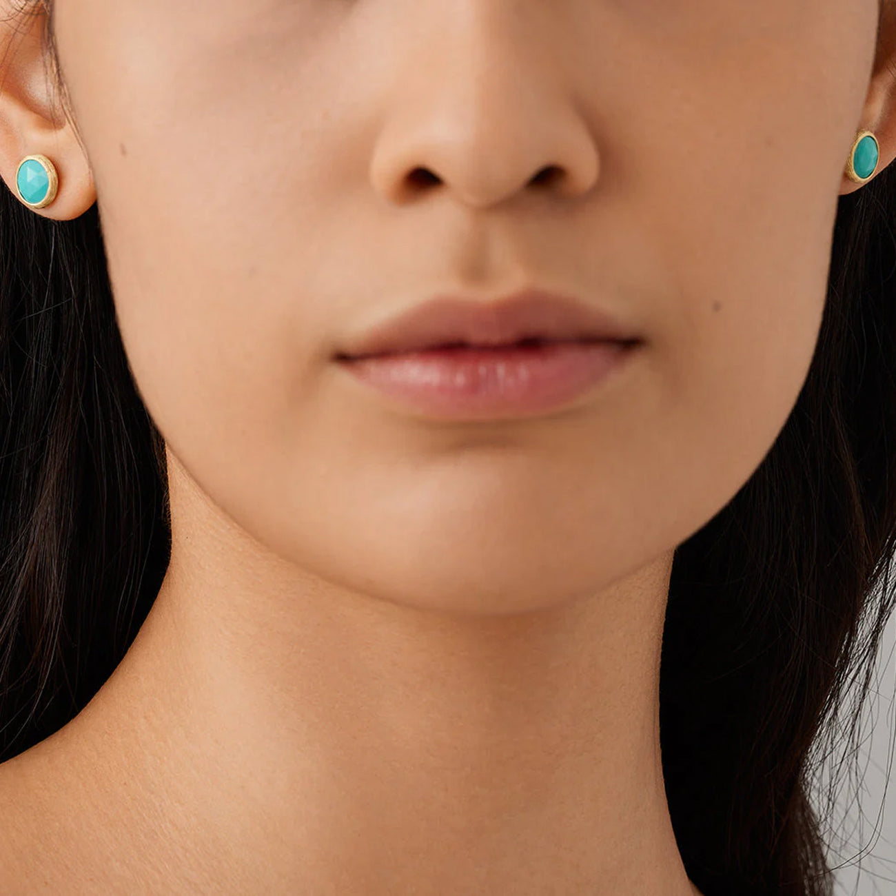 Marco Bicego Jaipur Yellow Gold Turquoise Petite Stud Earrings