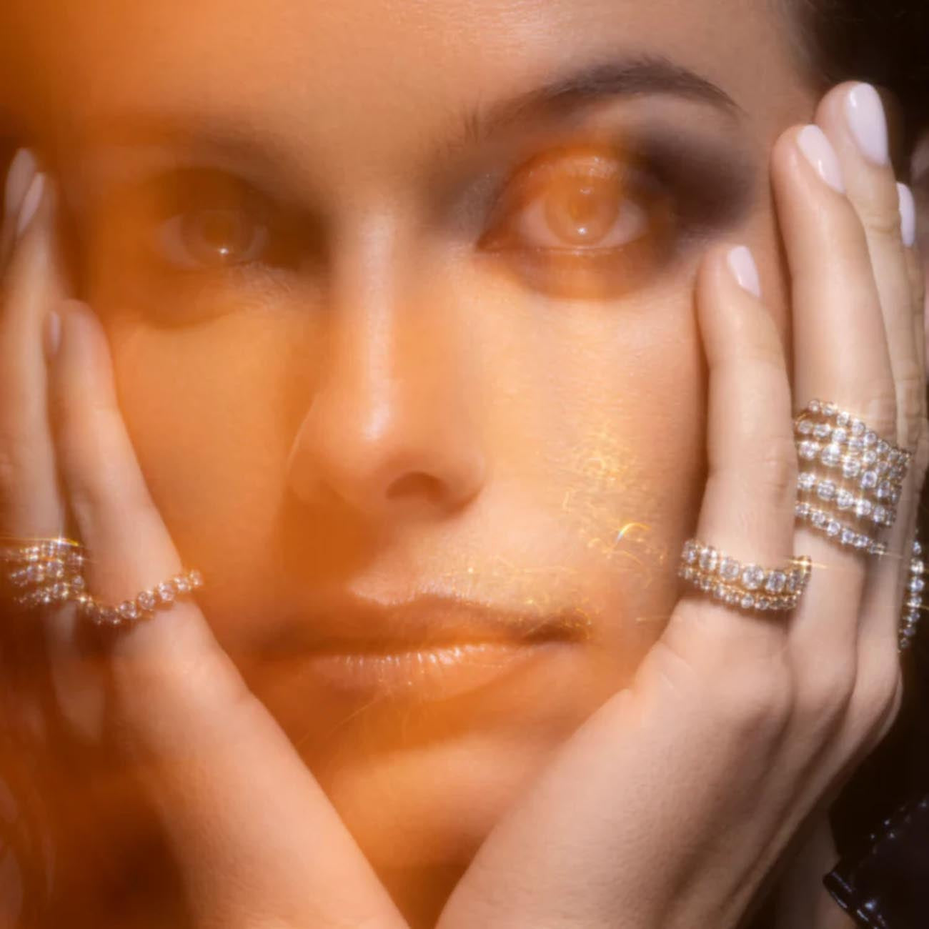 ONDYN Large Capri Wavy Diamond Bezel Ring