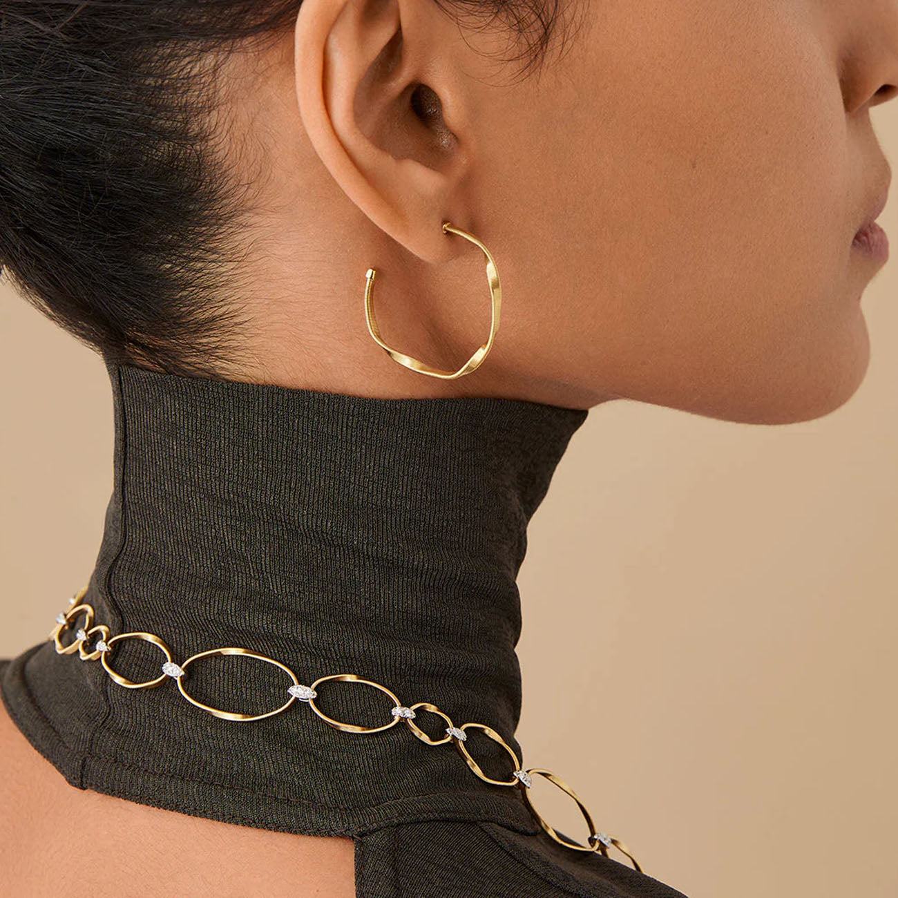 Marco Bicego Marrakech 18kt Yellow Gold Twist Hoop Earrings