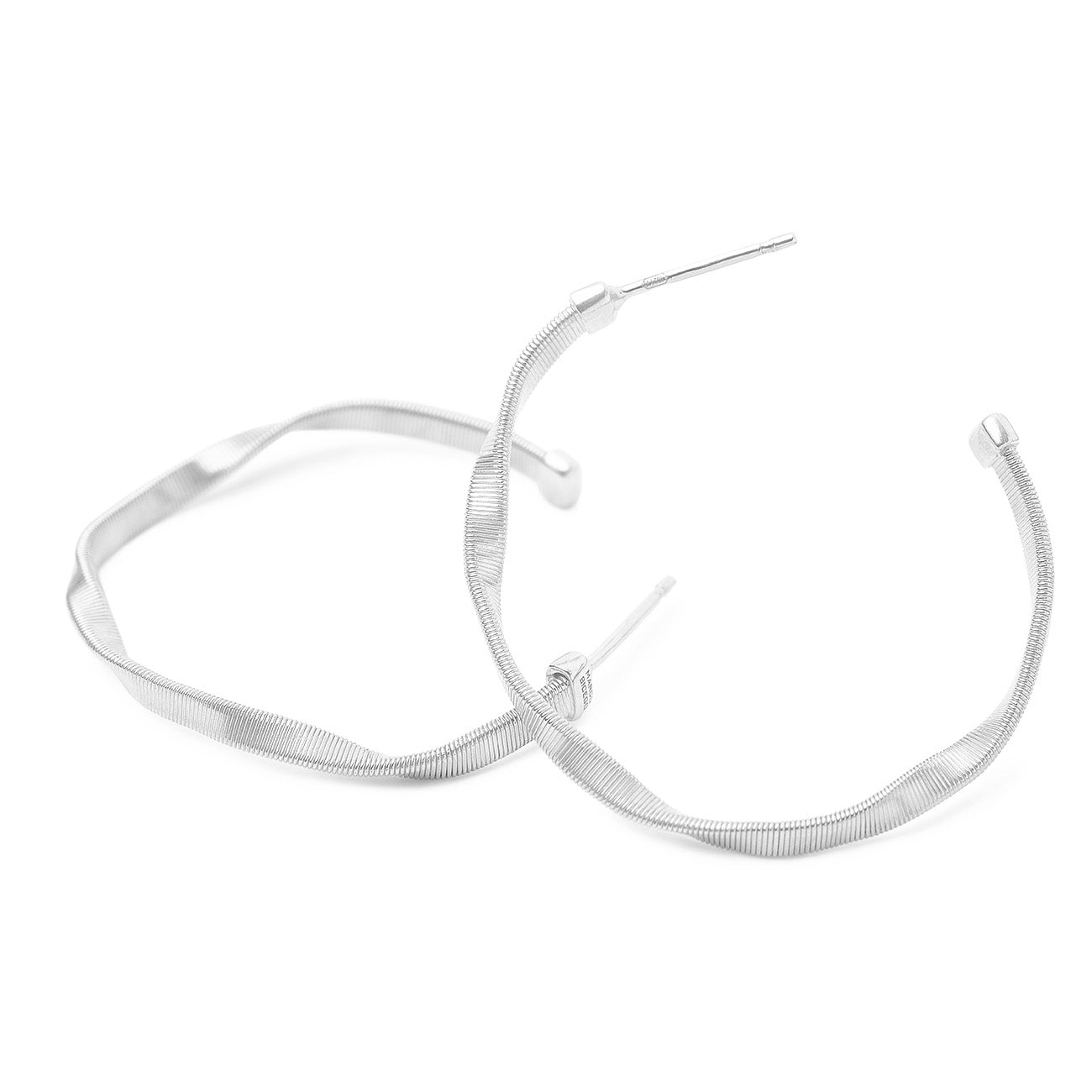 Marco Bicego Marrakech 18kt White Gold Twist Hoop Earrings