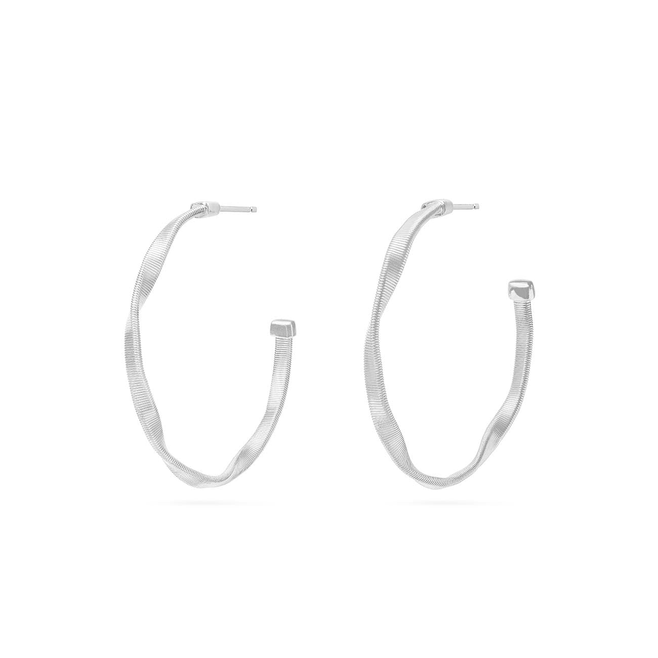 Marco Bicego Marrakech 18kt White Gold Twist Hoop Earrings