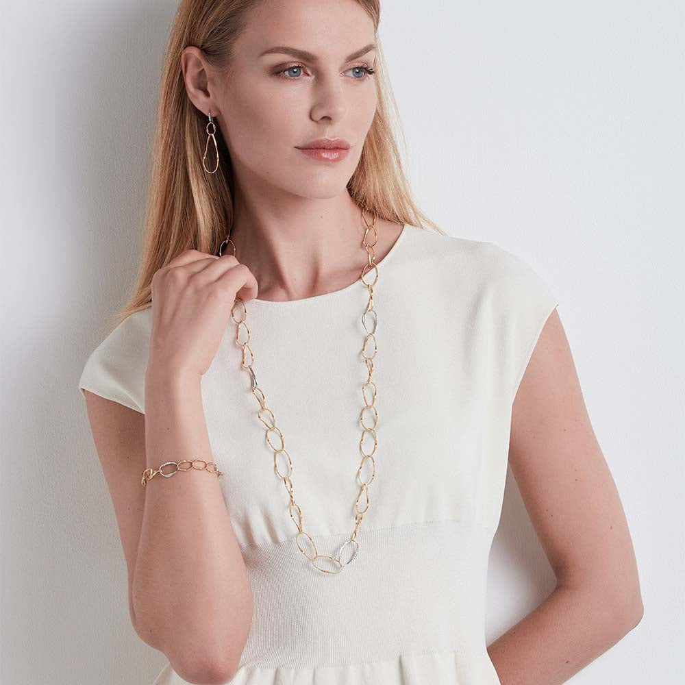 Marco Bicego Marrakech Onde Gold and Diamond Drop Earrings