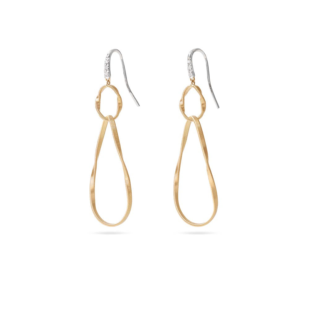 Marco Bicego Marrakech Onde Gold and Diamond Drop Earrings