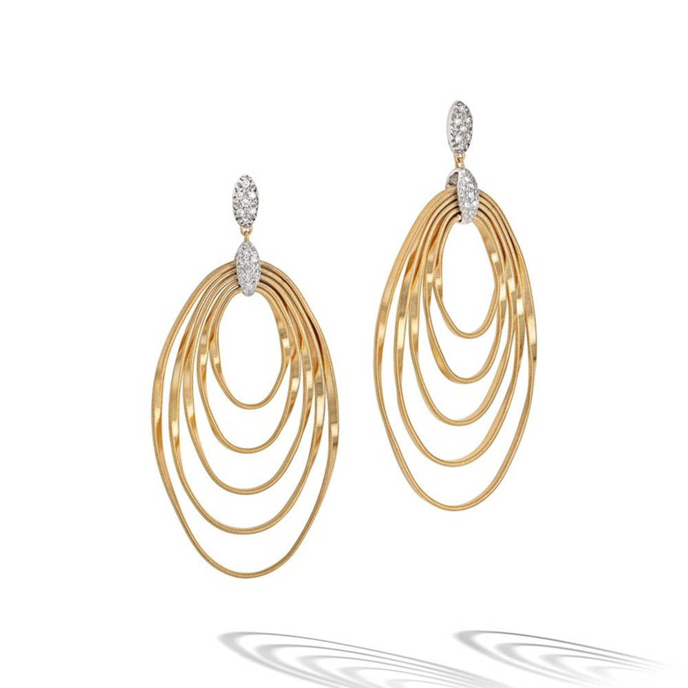 Marco Bicego Marrakech Onde Large Diamond Earrings in 18k Yellow Gold