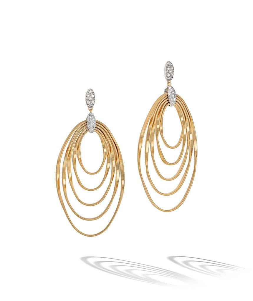 Marco Bicego Marrakech Onde Large Diamond Earrings in 18k Yellow Gold
