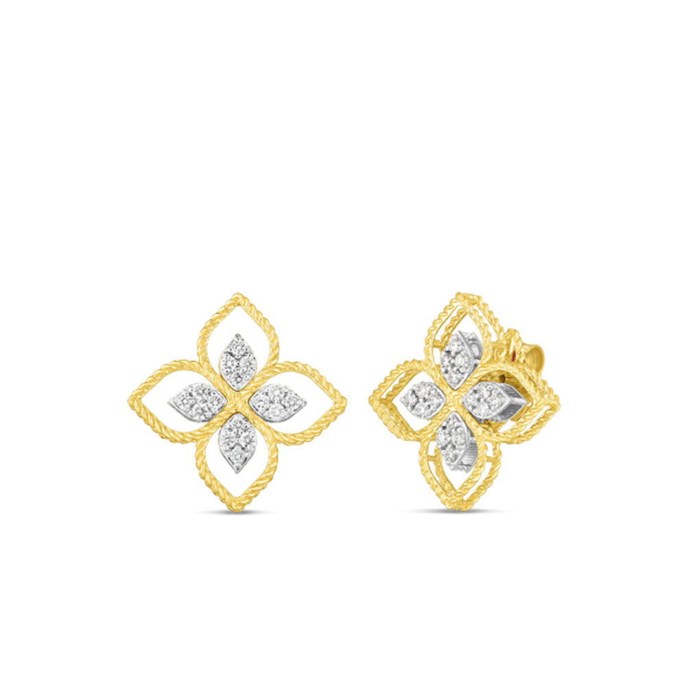 Roberto Coin Princess Flower Large Open Diamond Earrings