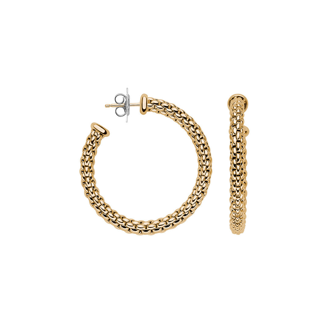 Fope Essentials Medium Hoop Gold Earrings