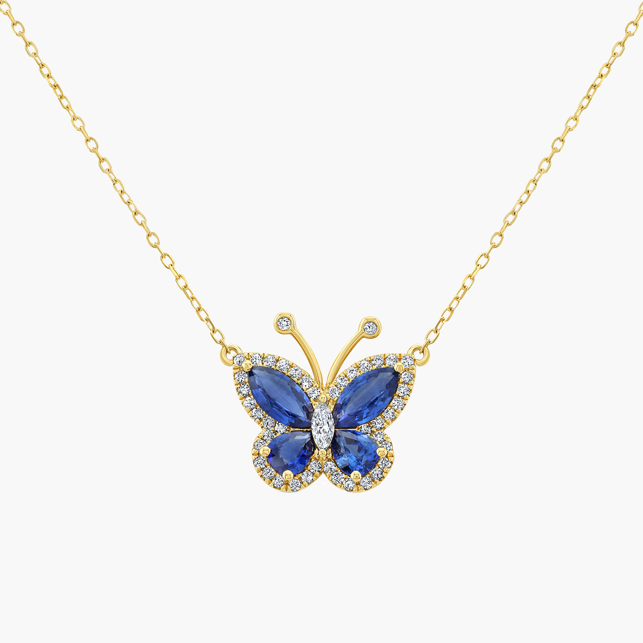 Private Label Sapphire Butterfly Necklace