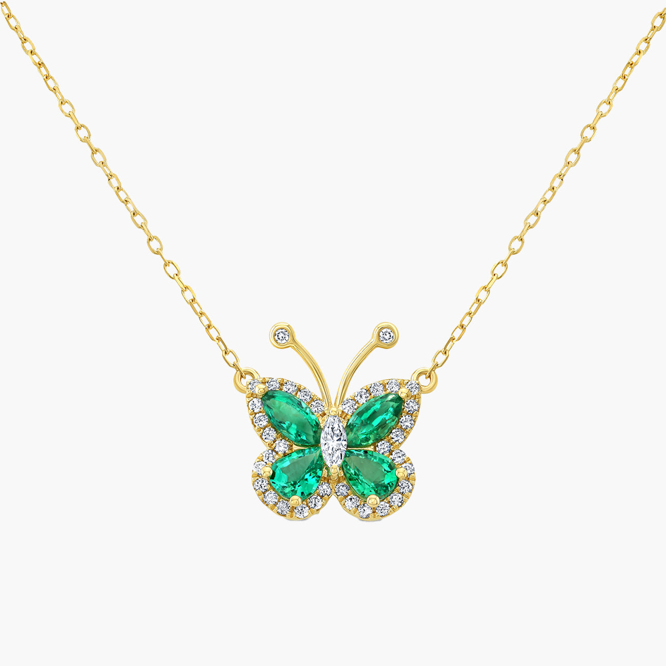 Private Label Emerald Butterfly Necklace
