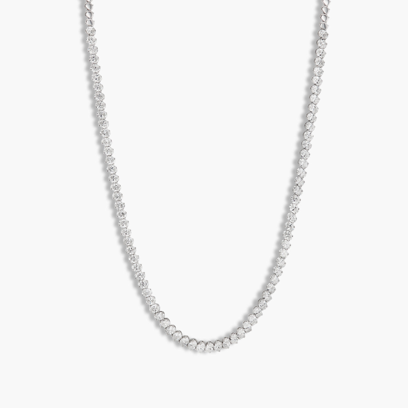 18 Carat Oval Bead Diamond Tennis Necklace